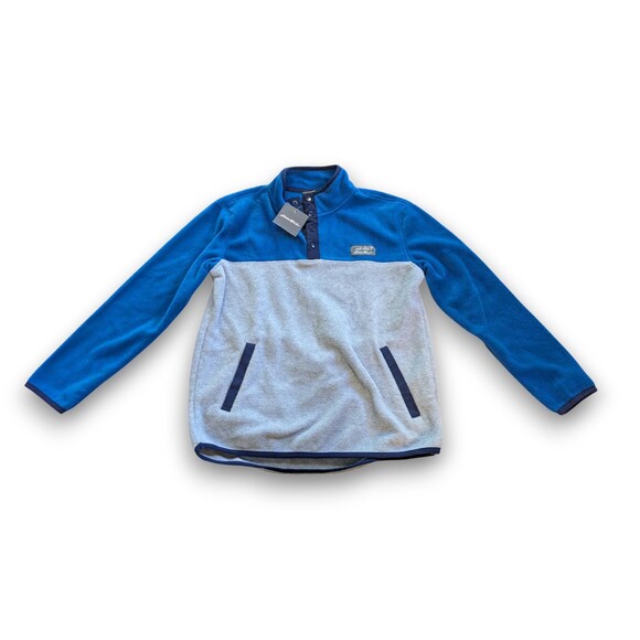 NWT Eddie Bauer Blue Gray Fleece Sweater Jacket Youth Boys Size M 10-12 - Picture 1 of 8